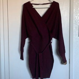 Maroon Sweater Dress - PENDING